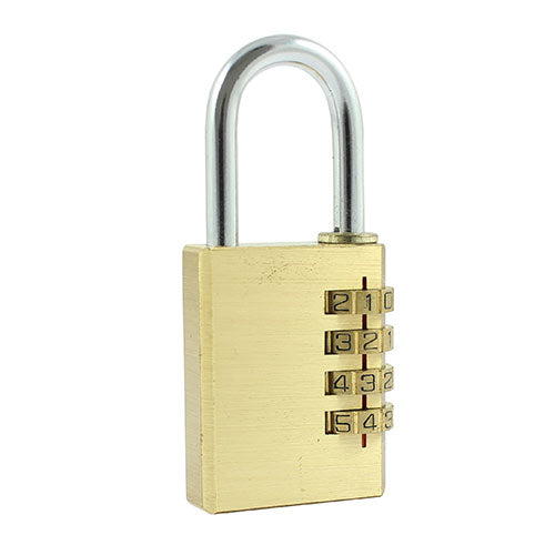 This is an image showing TIMCO Brass Combi Padlock - 21mm - 1 Each Blister Pack available from T.H Wiggans Ironmongery in Kendal, quick delivery at discounted prices.