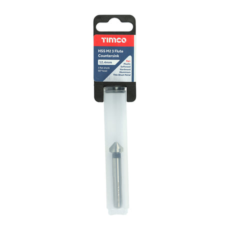This is an image showing TIMCO 3 Flute Countersink - 12.4mm - 1 Each Tube available from T.H Wiggans Ironmongery in Kendal, quick delivery at discounted prices.