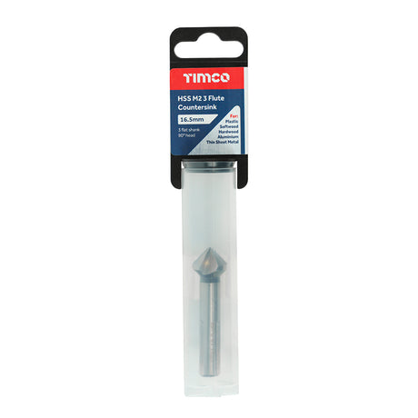 This is an image showing TIMCO 3 Flute Countersink - 16.5mm - 1 Each Tube available from T.H Wiggans Ironmongery in Kendal, quick delivery at discounted prices.