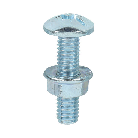 This is an image showing TIMCO Cable Tray Bolts with Flange Nuts - Zinc - M6 x 25 - 200 Pieces Box available from T.H Wiggans Ironmongery in Kendal, quick delivery at discounted prices.