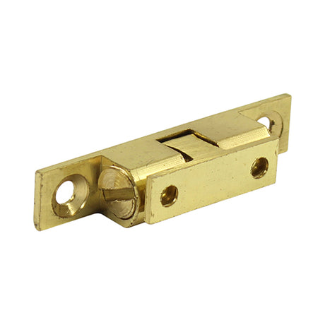 This is an image showing TIMCO Double Ball Catches - Electro Brass - 43mm - 2 Pieces TIMpac available from T.H Wiggans Ironmongery in Kendal, quick delivery at discounted prices.