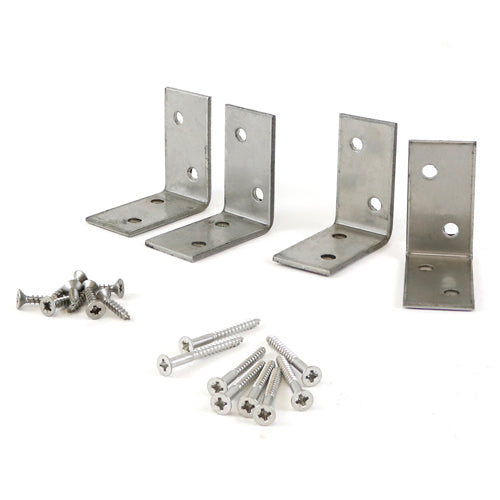 This is an image showing TIMCO Decking Handrail Bracket Kit - Stainless Steel - 4 brackets + 16 screws - 1 Each Plain Bag available from T.H Wiggans Ironmongery in Kendal, quick delivery at discounted prices.