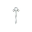 This is an image showing TIMCO Metal Construction Thin Sheet Metal to Timber Screws - Hex - EPDM Washer - Slash Point - Exterior - Silver Organic - 6.3 x 45 - 100 Pieces Box available from T.H Wiggans Ironmongery in Kendal, quick delivery at discounted prices.