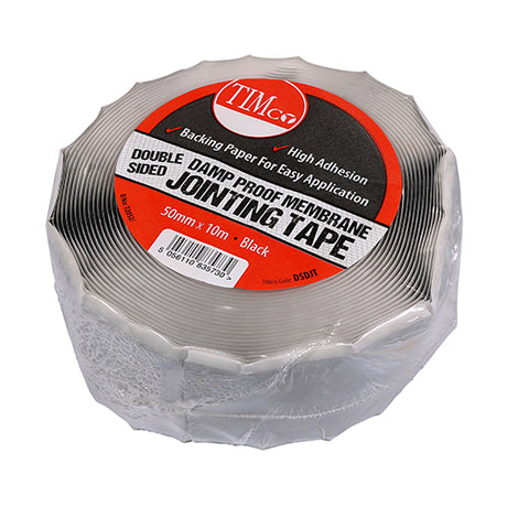 This is an image showing TIMCO Double Sided Damp Proof Membrane Jointing Tape - 10m x 50mm - 1 Each Roll available from T.H Wiggans Ironmongery in Kendal, quick delivery at discounted prices.