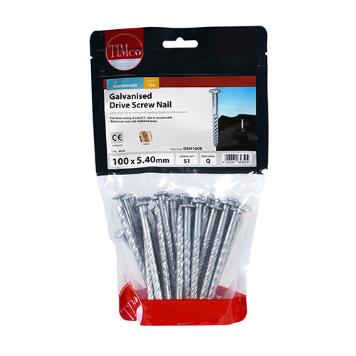 This is an image showing TIMCO Drive Screws - Galvanised - 100 x 5.40 - 1 Kilograms TIMbag available from T.H Wiggans Ironmongery in Kendal, quick delivery at discounted prices.
