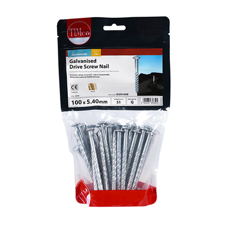 This is an image showing TIMCO Drive Screws - Galvanised - 100 x 5.40 - 1 Kilograms TIMbag available from T.H Wiggans Ironmongery in Kendal, quick delivery at discounted prices.