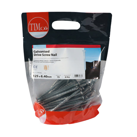 This is an image showing TIMCO Drive Screws - Galvanised - 125 x 6.40 - 2.5 Kilograms TIMbag available from T.H Wiggans Ironmongery in Kendal, quick delivery at discounted prices.