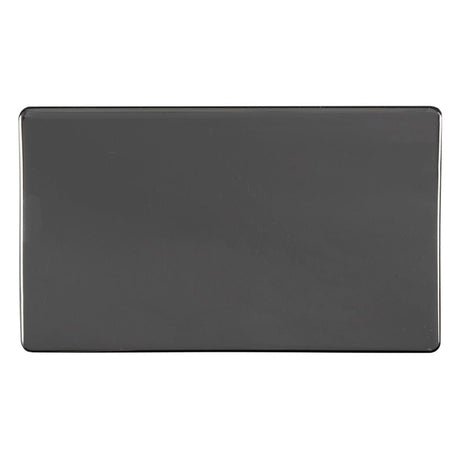This is an image showing Eurolite Concealed 6mm Double Blank Plate - Black Nickel (With Black Trim) ecbn2b available to order from T.H. Wiggans Ironmongery in Kendal, quick delivery and discounted prices.