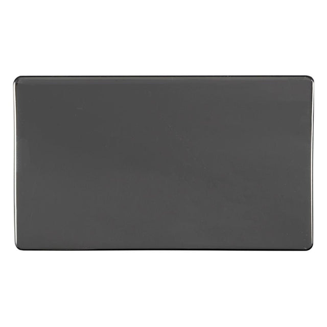This is an image showing Eurolite Concealed 6mm Double Blank Plate - Black Nickel (With Black Trim) ecbn2b available to order from T.H. Wiggans Ironmongery in Kendal, quick delivery and discounted prices.