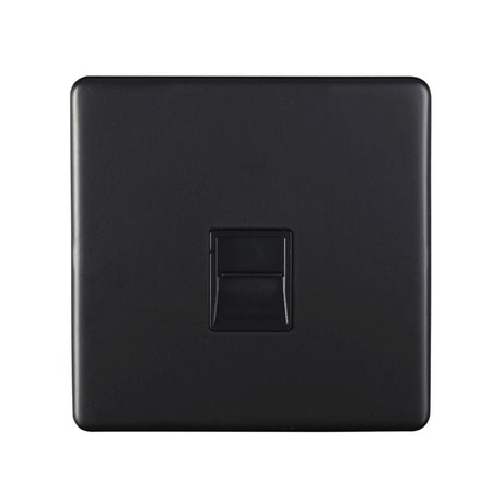 This is an image showing Eurolite Concealed 3mm Telephone Slave - Matt Black (With Black Trim) ecmb1slb available to order from T.H. Wiggans Ironmongery in Kendal, quick delivery and discounted prices.