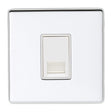 This is an image showing Eurolite Concealed 6mm Telephone Master - Polished Chrome (With White Trim) ecpc1mw available to order from T.H. Wiggans Ironmongery in Kendal, quick delivery and discounted prices.