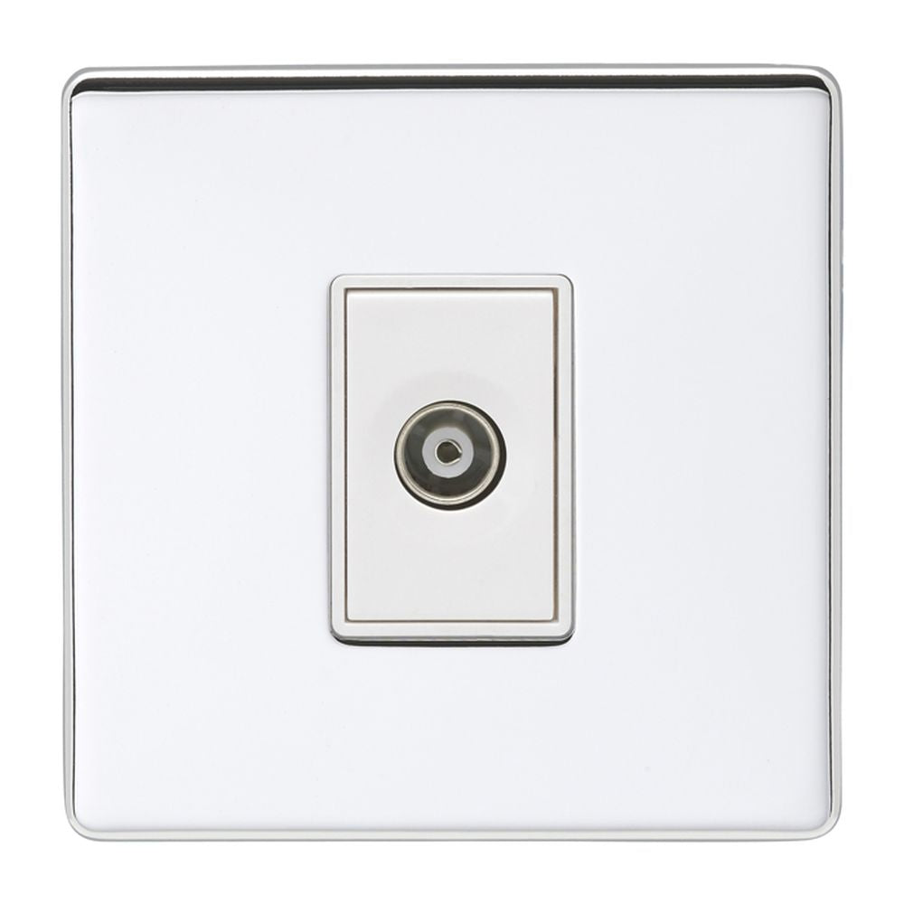 This is an image showing Eurolite Concealed 6mm TV - Polished Chrome (With White Trim) ecpc1tvw available to order from T.H. Wiggans Ironmongery in Kendal, quick delivery and discounted prices.