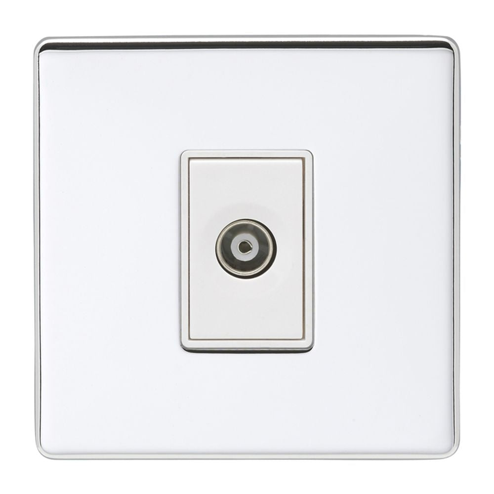 This is an image showing Eurolite Concealed 6mm TV - Polished Chrome (With White Trim) ecpc1tvw available to order from T.H. Wiggans Ironmongery in Kendal, quick delivery and discounted prices.