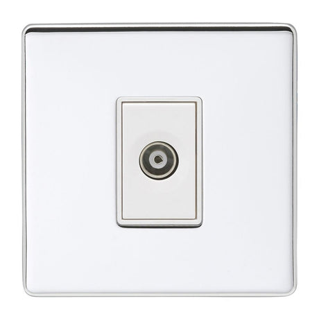This is an image showing Eurolite Concealed 6mm TV - Polished Chrome (With White Trim) ecpc1tvw available to order from T.H. Wiggans Ironmongery in Kendal, quick delivery and discounted prices.