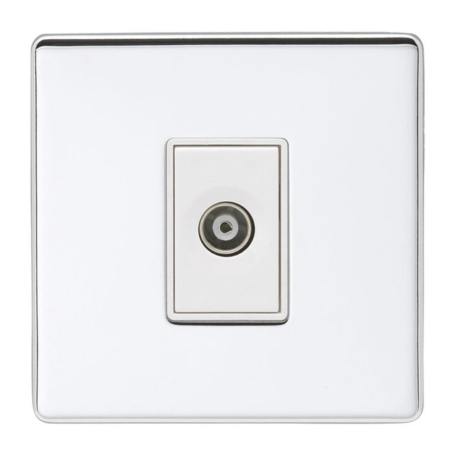 This is an image showing Eurolite Concealed 6mm TV - Polished Chrome (With White Trim) ecpc1tvw available to order from T.H. Wiggans Ironmongery in Kendal, quick delivery and discounted prices.