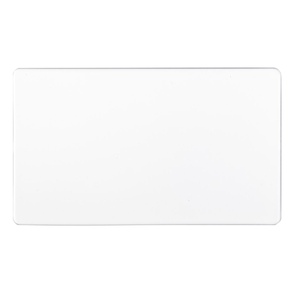 This is an image showing Eurolite Concealed 3mm Double Blank Plate - White (With White Trim) ecw2b available to order from T.H. Wiggans Ironmongery in Kendal, quick delivery and discounted prices.