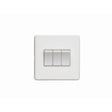 This is an image showing Eurolite Concealed 3mm 3 Gang Switch - White (With White Trim) ecw3sww available to order from T.H. Wiggans Ironmongery in Kendal, quick delivery and discounted prices.