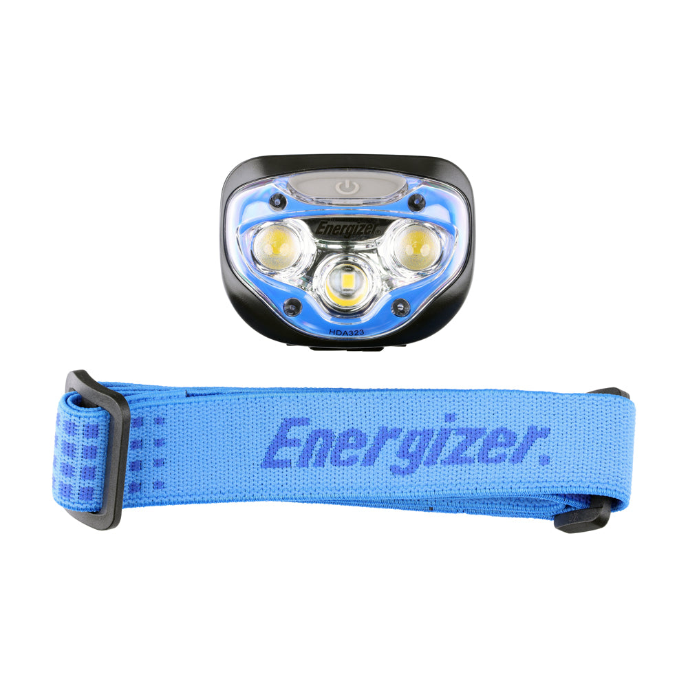 This is an image showing TIMCO Energizer® LED Vision Headlamp - 200 Lumen - Blue / 200 Lumen - 1 Each Backing Card available from T.H Wiggans Ironmongery in Kendal, quick delivery at discounted prices.