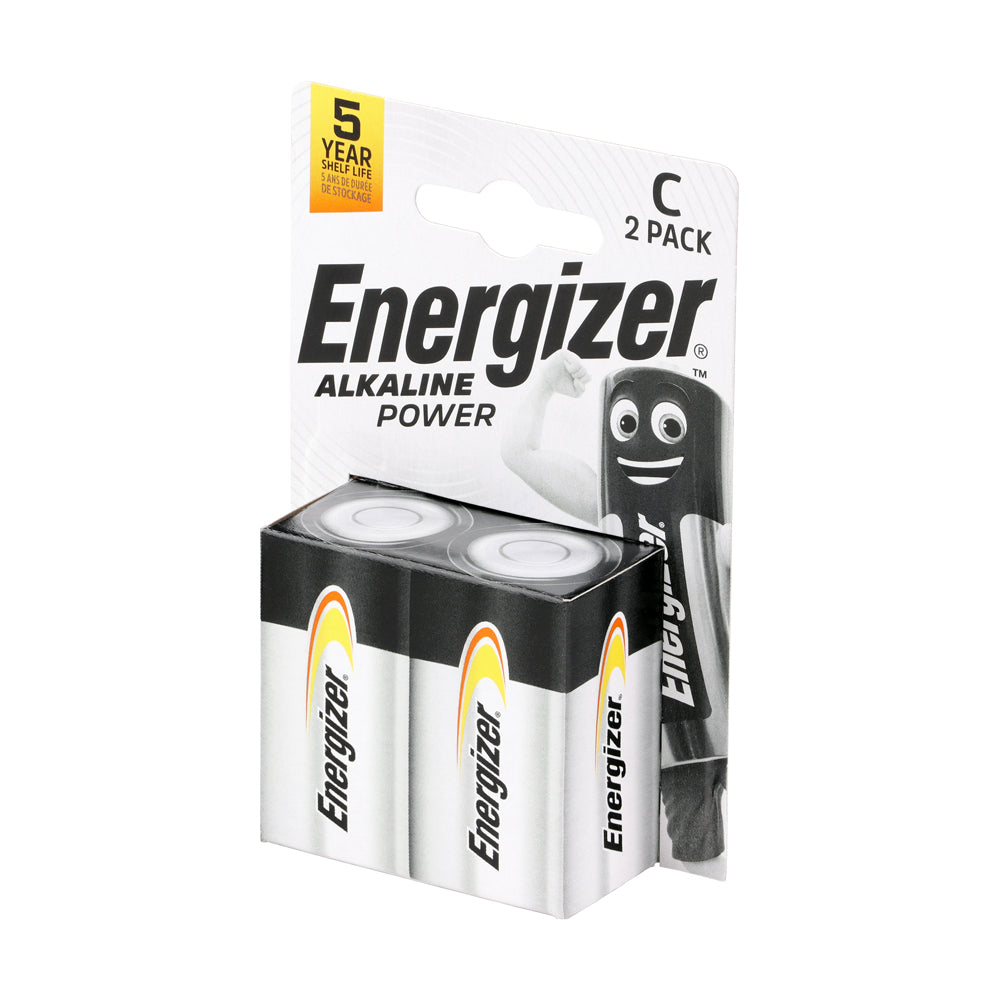 This is an image showing TIMCO Energizer Alkaline Power Battery - C E93 - 2 Pieces Pack available from T.H Wiggans Ironmongery in Kendal, quick delivery at discounted prices.
