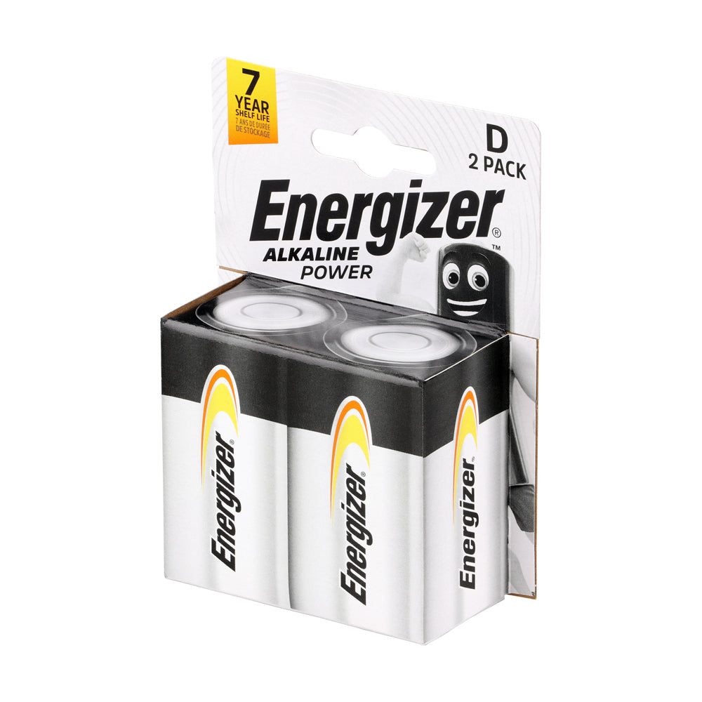 This is an image showing TIMCO Energizer Alkaline Power Battery - D E95 - 2 Pieces Pack available from T.H Wiggans Ironmongery in Kendal, quick delivery at discounted prices.