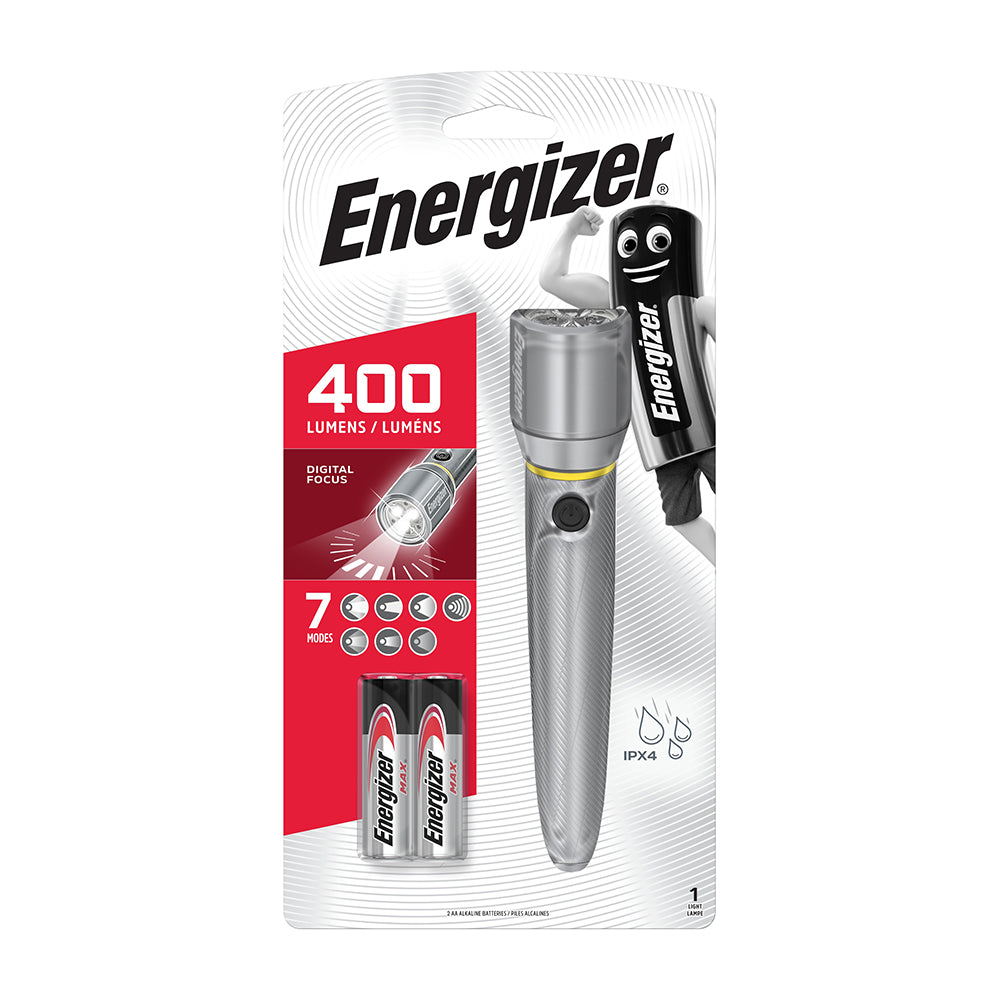 This is an image showing TIMCO Energizer® LED Vision HD Metal Handheld Torch - 400 Lumen - 400 Lumen - 1 Each Backing Card available from T.H Wiggans Ironmongery in Kendal, quick delivery at discounted prices.