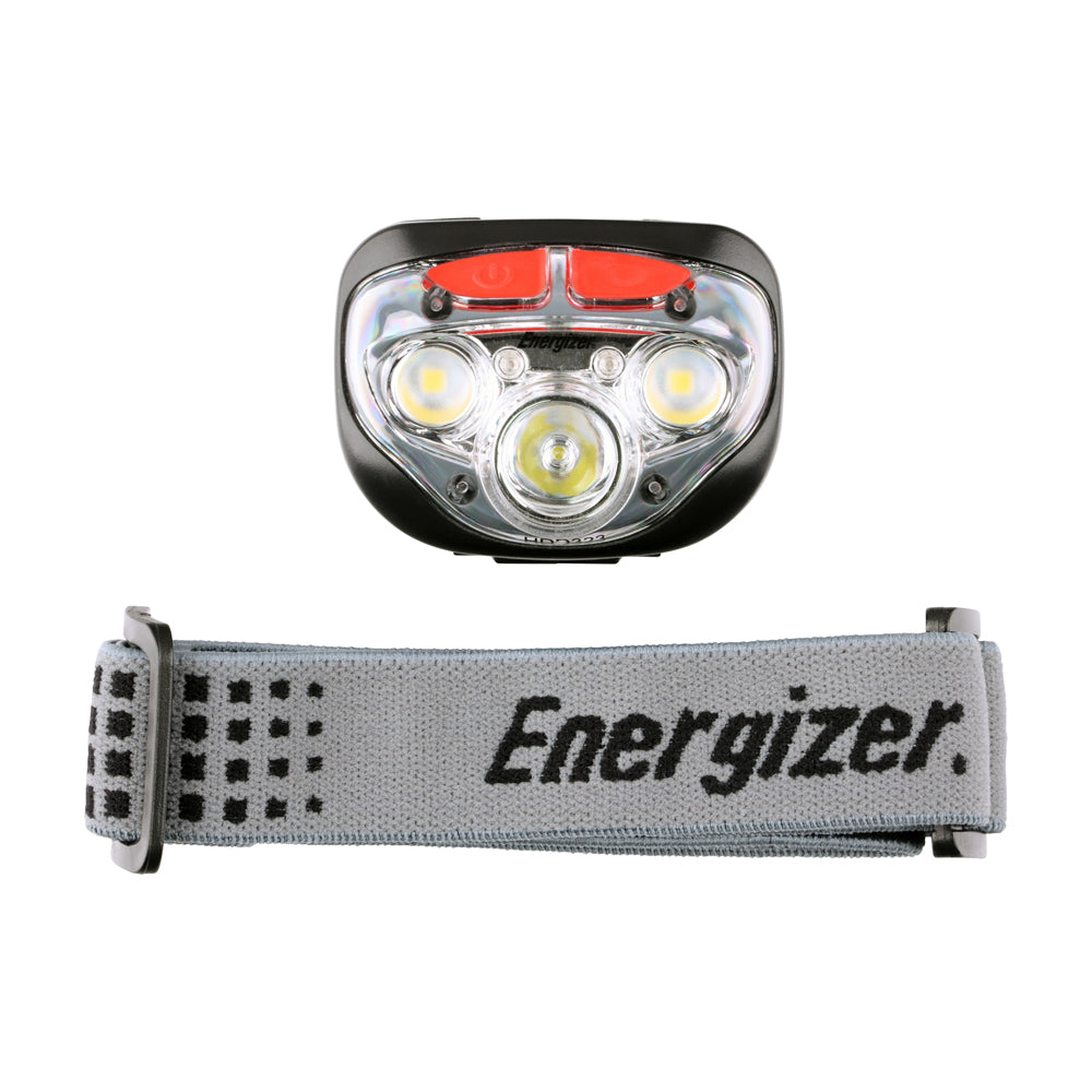 This is an image showing TIMCO Energizer® LED Vision HD+ Focus Headlamp - 400 Lumen - Grey / 400 Lumen - 1 Each Backing Card available from T.H Wiggans Ironmongery in Kendal, quick delivery at discounted prices.