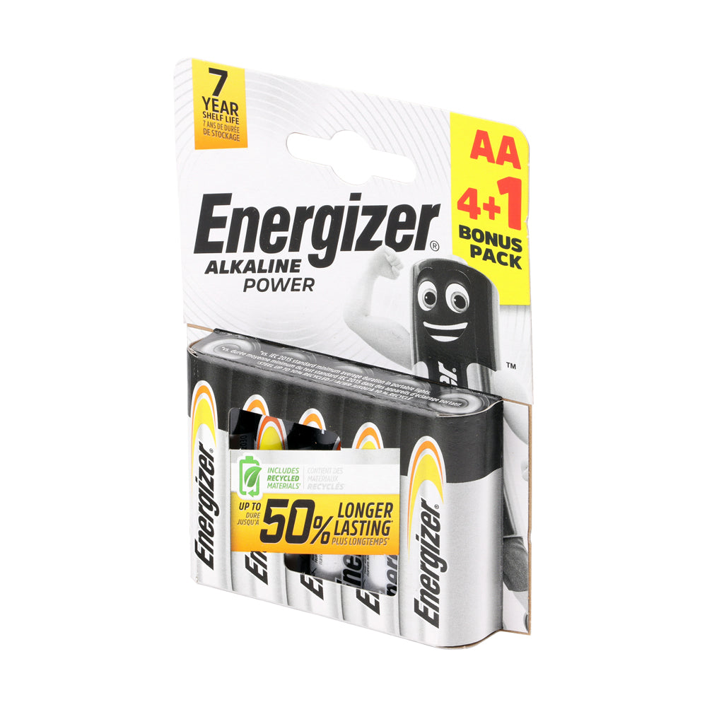 This is an image showing TIMCO Energizer Alkaline Power Battery - AA - 5 Pieces Pack available from T.H Wiggans Ironmongery in Kendal, quick delivery at discounted prices.