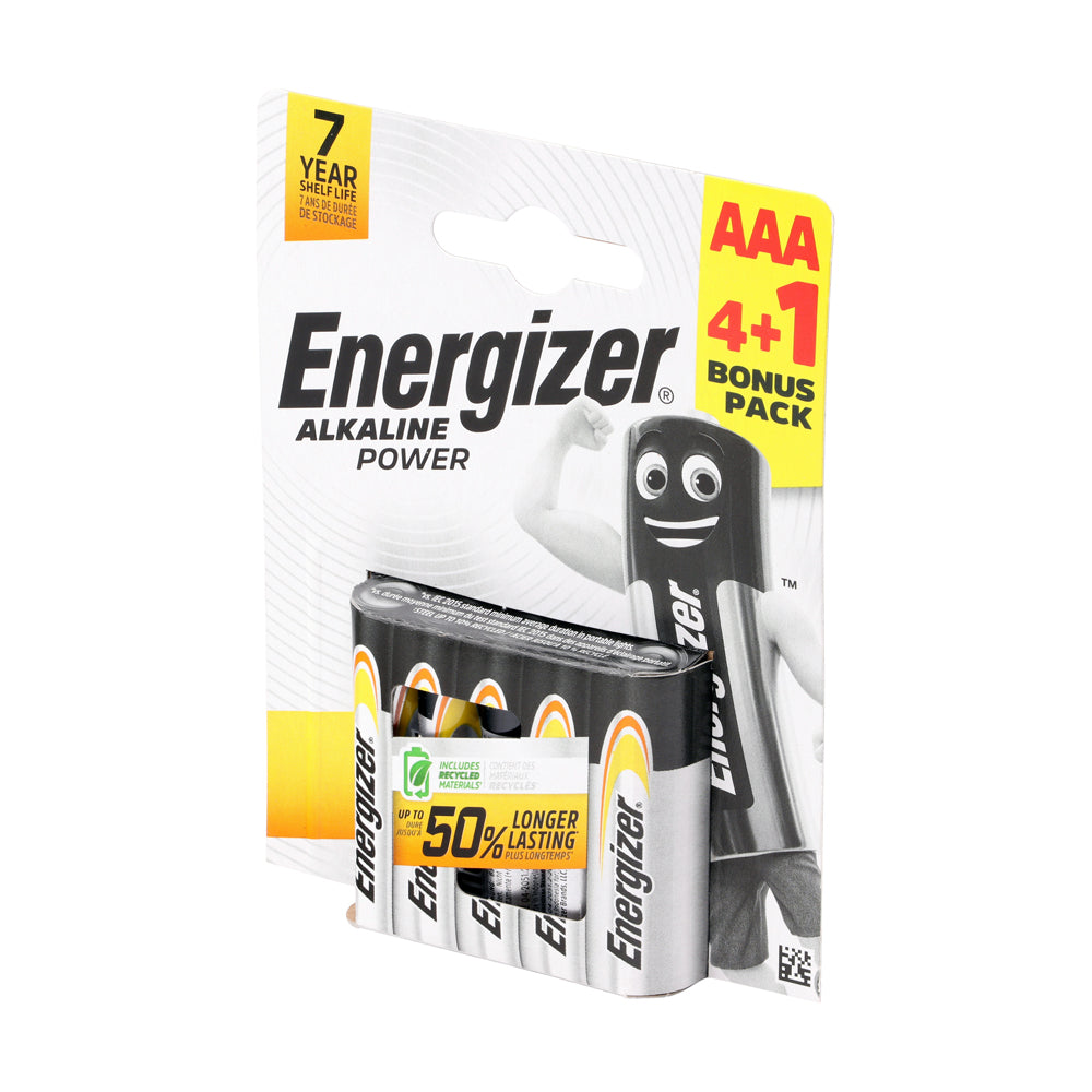 This is an image showing TIMCO Energizer Alkaline Power Battery - AAA - 5 Pieces Pack available from T.H Wiggans Ironmongery in Kendal, quick delivery at discounted prices.