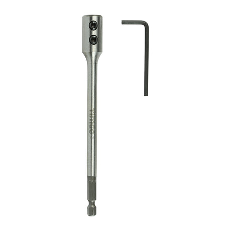 This is an image showing TIMCO 1/4" Flat Wood Bit Extension Rod - 150mm - 1 Each Blister Pack available from T.H Wiggans Ironmongery in Kendal, quick delivery at discounted prices.