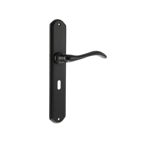 This is an image of Forme Valence Solid Brass Key Lever on Backplate - Matt Black available to order from T.H Wiggans Architectural Ironmongery in Kendal, quick delivery and discounted prices.