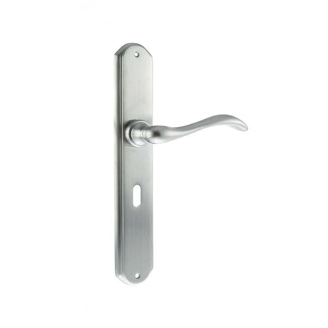 This is an image of Forme Valence Solid Brass Key Lever on Backplate - Satin Chrome available to order from T.H Wiggans Architectural Ironmongery in Kendal, quick delivery and discounted prices.