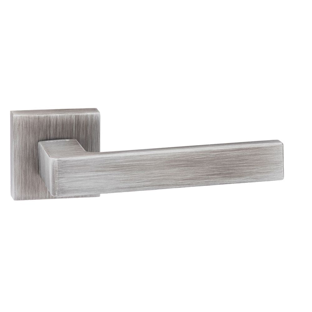 This is an image of Forme Asti Designer Lever on Minimal Square Rose - Urban Graphite available to order from T.H Wiggans Architectural Ironmongery in Kendal, quick delivery and discounted prices.