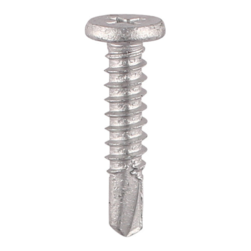 This is an image showing TIMCO Metal Construction Sheet & Framing Screws - PH - Low Profile Pancake - Exterior - Silver Organic - 5.5 x 19 - 500 Pieces Box available from T.H Wiggans Ironmongery in Kendal, quick delivery at discounted prices.