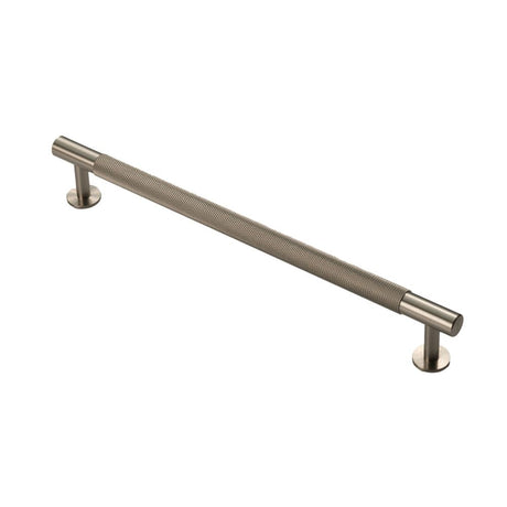 This is an image of a FTD - Knurled Pull Handle 224mm c/c - Satin Nickel that is availble to order from T.H Wiggans Architectural Ironmongery in Kendal in Kendal.