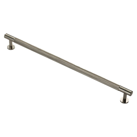 This is an image of a FTD - Knurled Pull Handle 320mm c/c - Satin Nickel that is availble to order from T.H Wiggans Architectural Ironmongery in Kendal in Kendal.