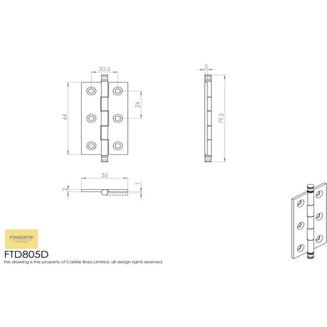 This image is a line drwaing of a FTD - Finial Cabinet Hinge 64 x 35mm - Satin Chrome available to order from T.H Wiggans Architectural Ironmongery in Kendal