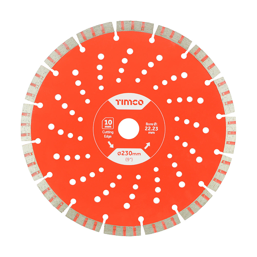 This is an image showing TIMCO Trade Diamond Blade - Segmented  - 230 x 22.2 - 1 Each Box available from T.H Wiggans Ironmongery in Kendal, quick delivery at discounted prices.