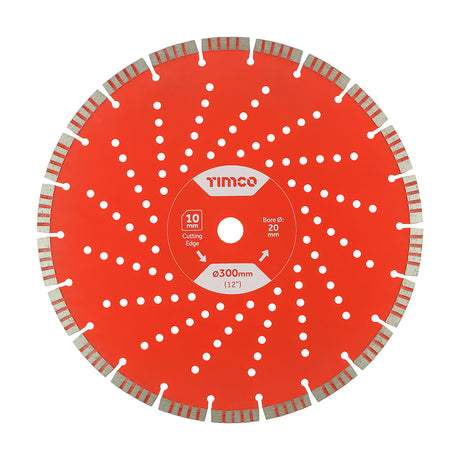 This is an image showing TIMCO Trade Diamond Blade - Segmented  - 300 x 20.0 - 1 Each Box available from T.H Wiggans Ironmongery in Kendal, quick delivery at discounted prices.