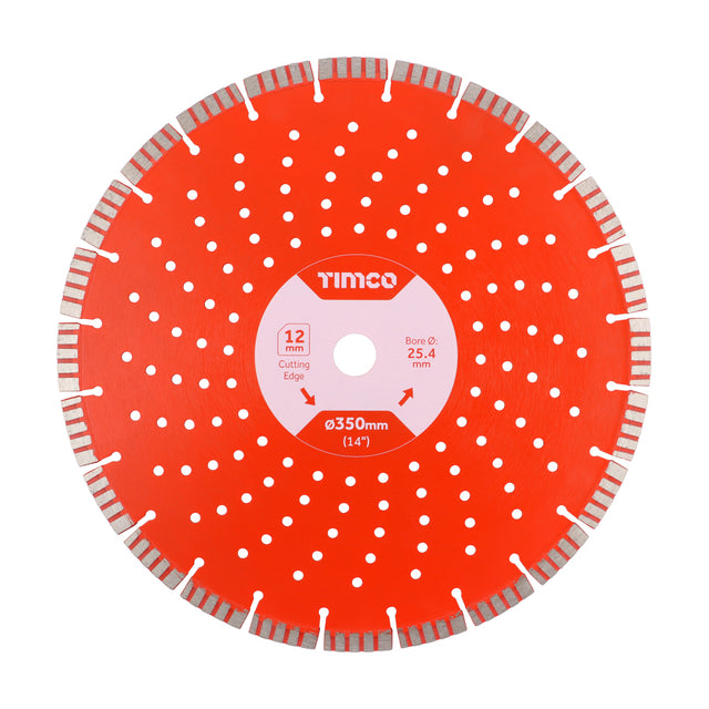 This is an image showing TIMCO Premium Diamond Blade - Turbo Segmented  - 350 x 25.4 - 1 Each Box available from T.H Wiggans Ironmongery in Kendal, quick delivery at discounted prices.