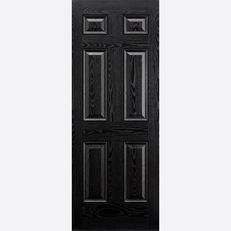 This is an image showing LPD - Colonial 6P Pre-Finished Black Front Face With White Inside Face and Edges Doors 838 x 1981 available from T.H Wiggans Ironmongery in Kendal, quick delivery at discounted prices.