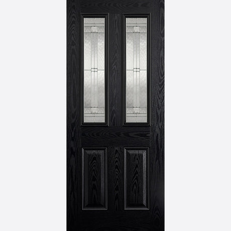 This is an image showing LPD - Malton 2L Glazed External Pre-Finished Black Front Face With White Inside Face and Edges Doors 838 x 1981 available from T.H Wiggans Ironmongery in Kendal, quick delivery at discounted prices.