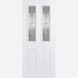 This is an image showing LPD - Malton 2L Glazed External Pre-Finished White Doors 813 x 2032 available from T.H Wiggans Ironmongery in Kendal, quick delivery at discounted prices.
