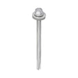This is an image showing TIMCO Metal Construction Heavy Section Screws - Hex - EPDM Washer - Self-Drilling - Exterior - Silver Organic - 5.5 x 80 - 100 Pieces Box available from T.H Wiggans Ironmongery in Kendal, quick delivery at discounted prices.