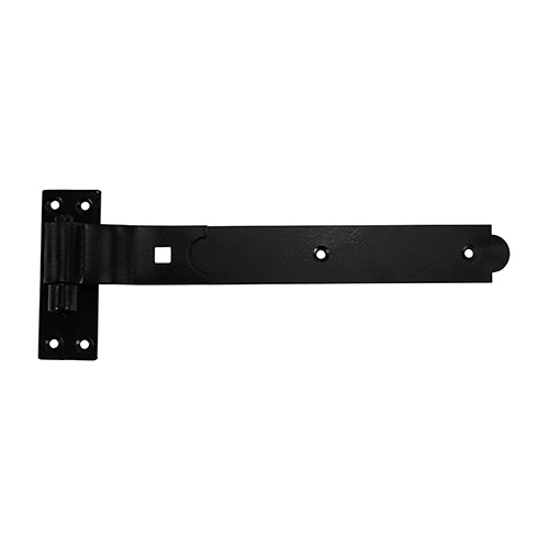 This is an image showing TIMCO Pair of Cranked Band & Hook On Plates - Black - 350mm - 2 Pieces Plain Bag available from T.H Wiggans Ironmongery in Kendal, quick delivery at discounted prices.