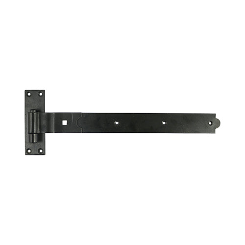 This is an image showing TIMCO Pair of Cranked Band & Hook On Plates - Black - 400mm - 2 Pieces Plain Bag available from T.H Wiggans Ironmongery in Kendal, quick delivery at discounted prices.