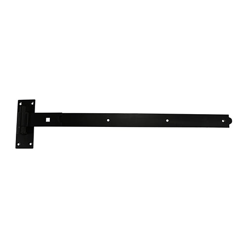 This is an image showing TIMCO Pair of Straight Band & Hook On Plates - Black - 900mm - 2 Pieces Plain Bag available from T.H Wiggans Ironmongery in Kendal, quick delivery at discounted prices.