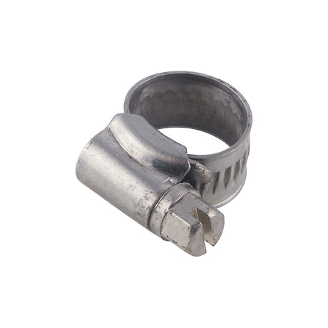 This is an image showing TIMCO Hose Clips - Stainless Steel - 9.5 - 12mm - 10 Pieces Bag available from T.H Wiggans Ironmongery in Kendal, quick delivery at discounted prices.
