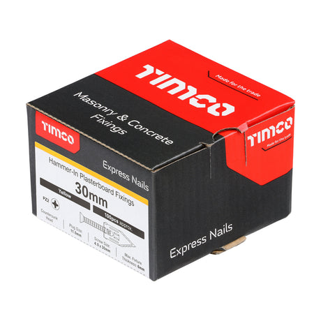 This is an image showing TIMCO Hammer-In Fixings - PZ - Yellow - 4 x 30mm - 100 Pieces Box available from T.H Wiggans Ironmongery in Kendal, quick delivery at discounted prices.