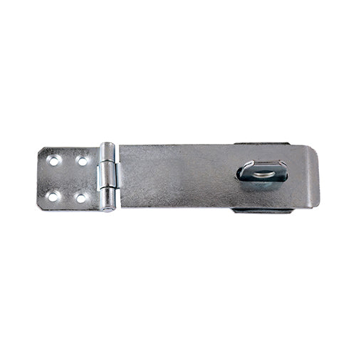 This is an image showing TIMCO Safety Pattern Hasp & Staple - Zinc - 3" - 1 Each TIMpac available from T.H Wiggans Ironmongery in Kendal, quick delivery at discounted prices.