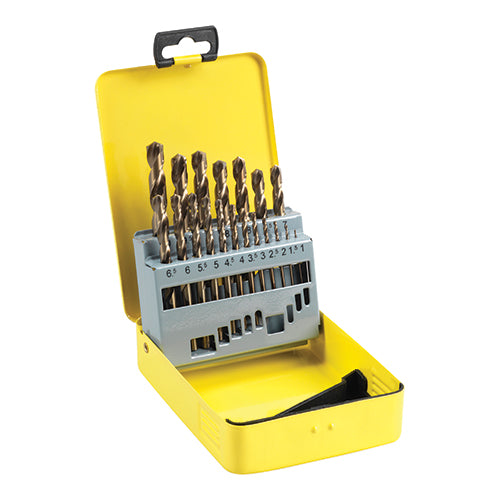 This is an image showing TIMCO Ground Jobber Drills Set - Cobalt M35 - 19pcs - 19 Pieces Case available from T.H Wiggans Ironmongery in Kendal, quick delivery at discounted prices.